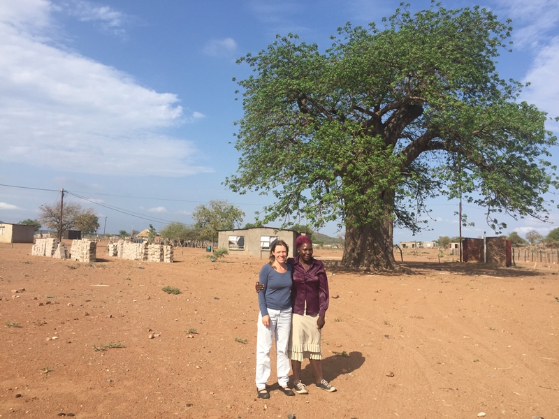Blessing & Sarah on the vacant plot